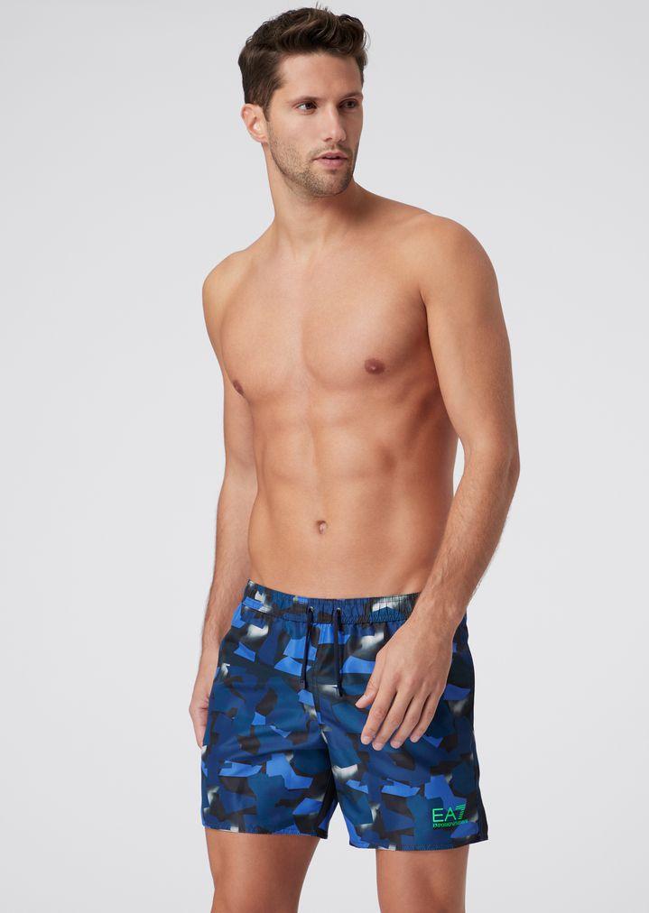 Emporio Armani Beachwear Boxers in Blue for Men - Lyst