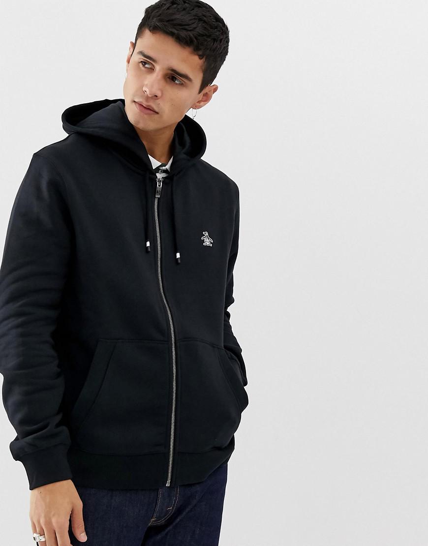 Lyst - Original Penguin Icon Logo Full Zip Hoodie In Black in Black for Men