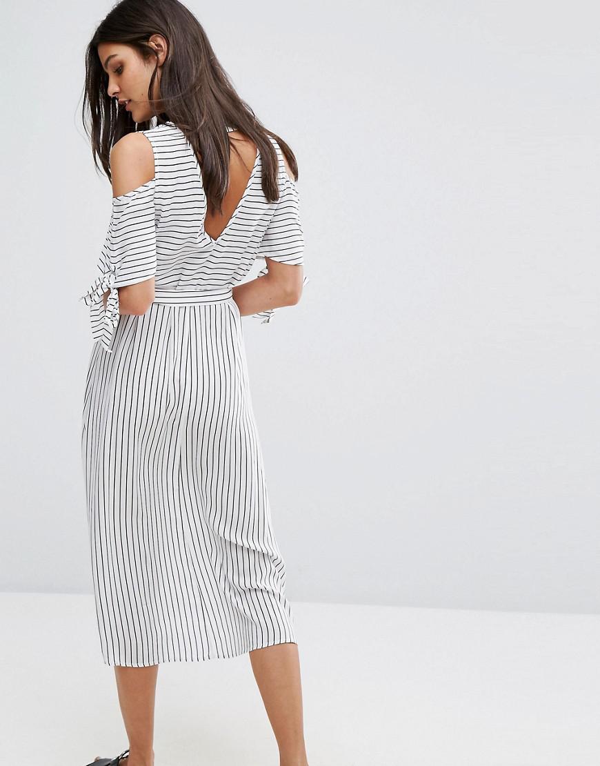 Warehouse, STRIPE TIE DETAIL MIDI DRESS Blue Stripe 2 | Clothes ...