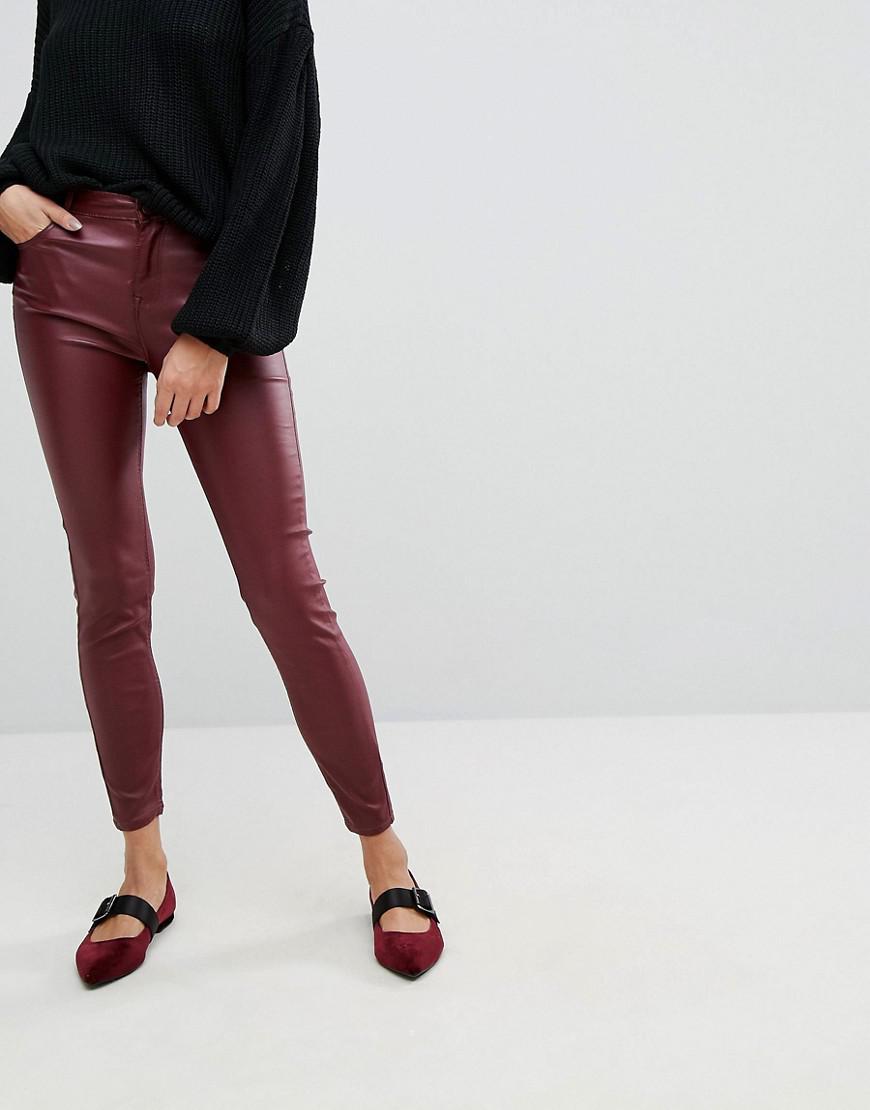 Stradivarius Coated Jeans in Red Lyst