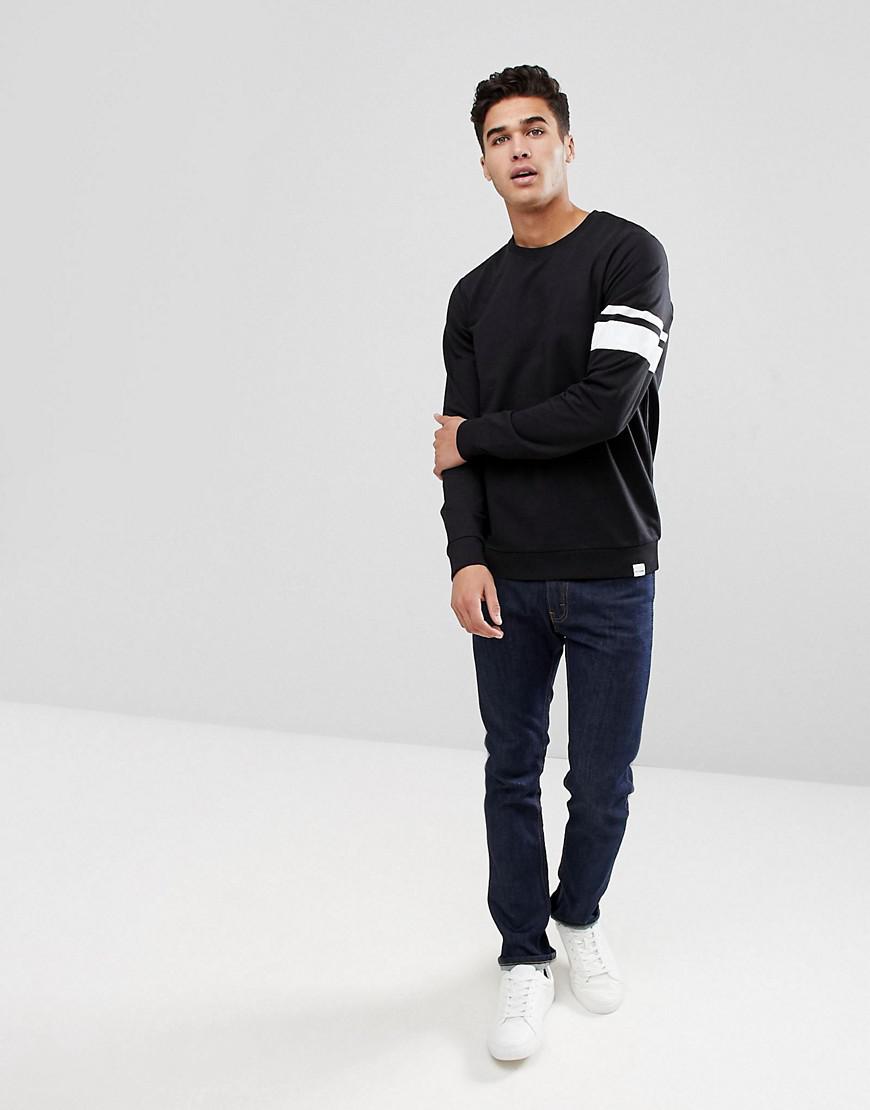 Lyst - Only & Sons Sweatshirt With Arm Stripe in Black for Men