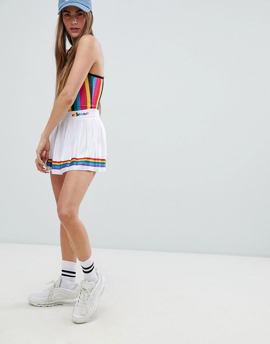 Lyst - Ellesse Tennis Skirt With Rainbow Pleats in White