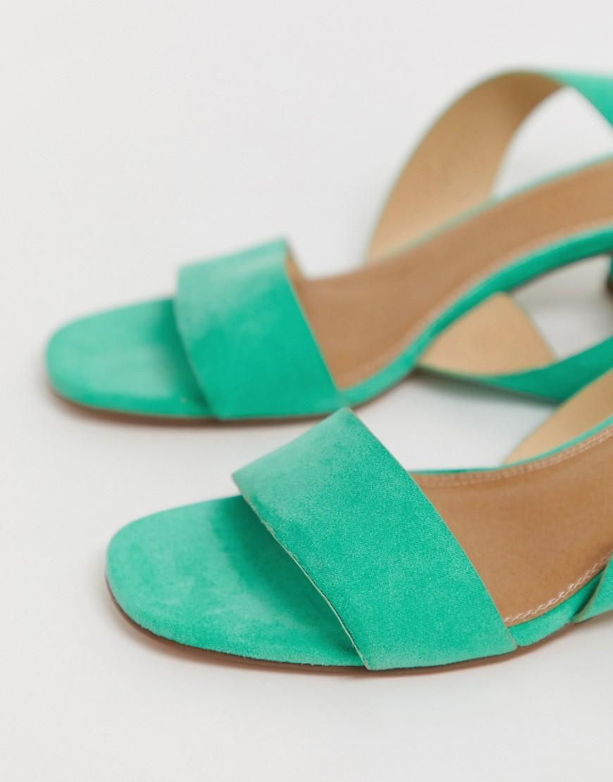 ASOS Hip Hop Heeled Sandals In Green in Green - Lyst