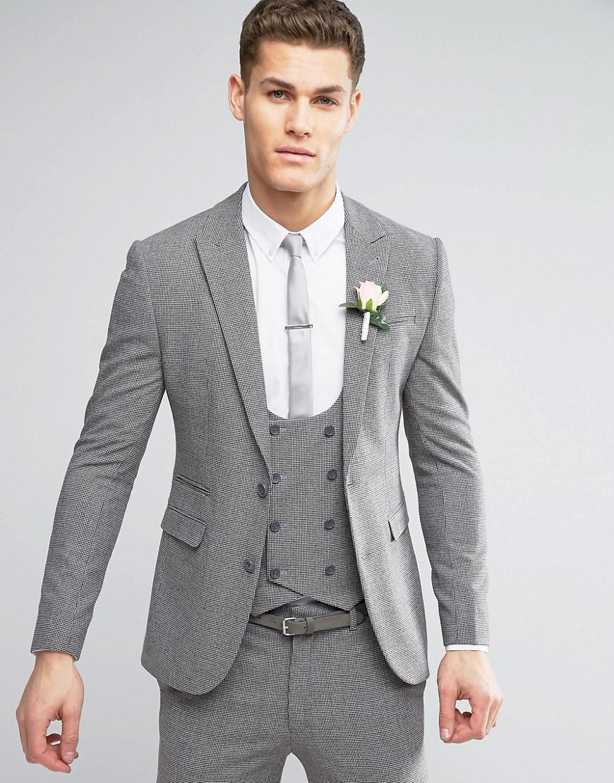 Asos Mens Suits Grey - ASOS Asos Slim Fit Suit Jacket in Tweed in Grey ...