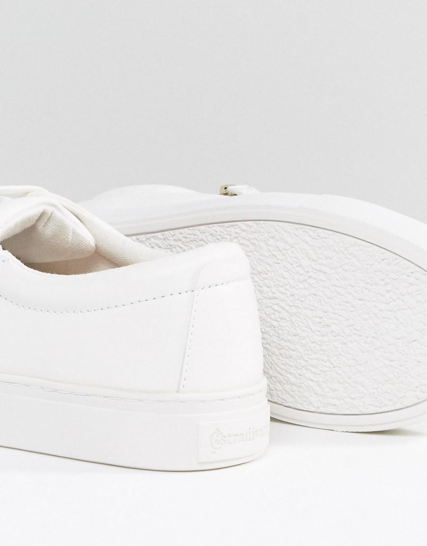 Lyst - Stradivarius Zip Side Trainers in White