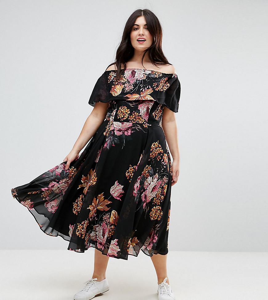 asos bardot midi dress