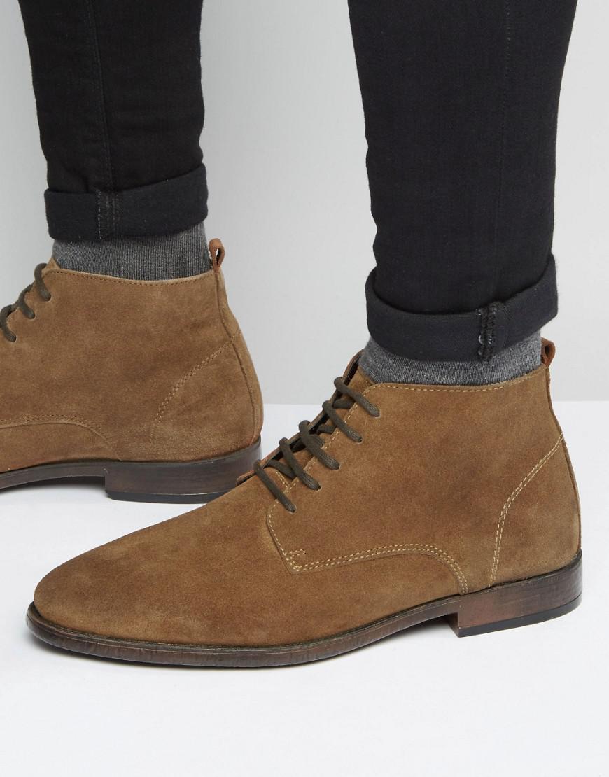 ASOS Lace Up Chukka Boots In Burnished Tan Suede in Brown for Men - Lyst