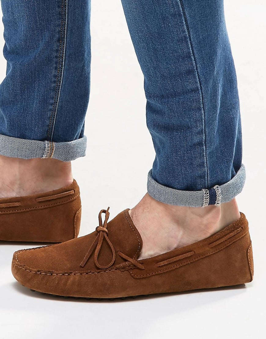 tan suede slip on shoes