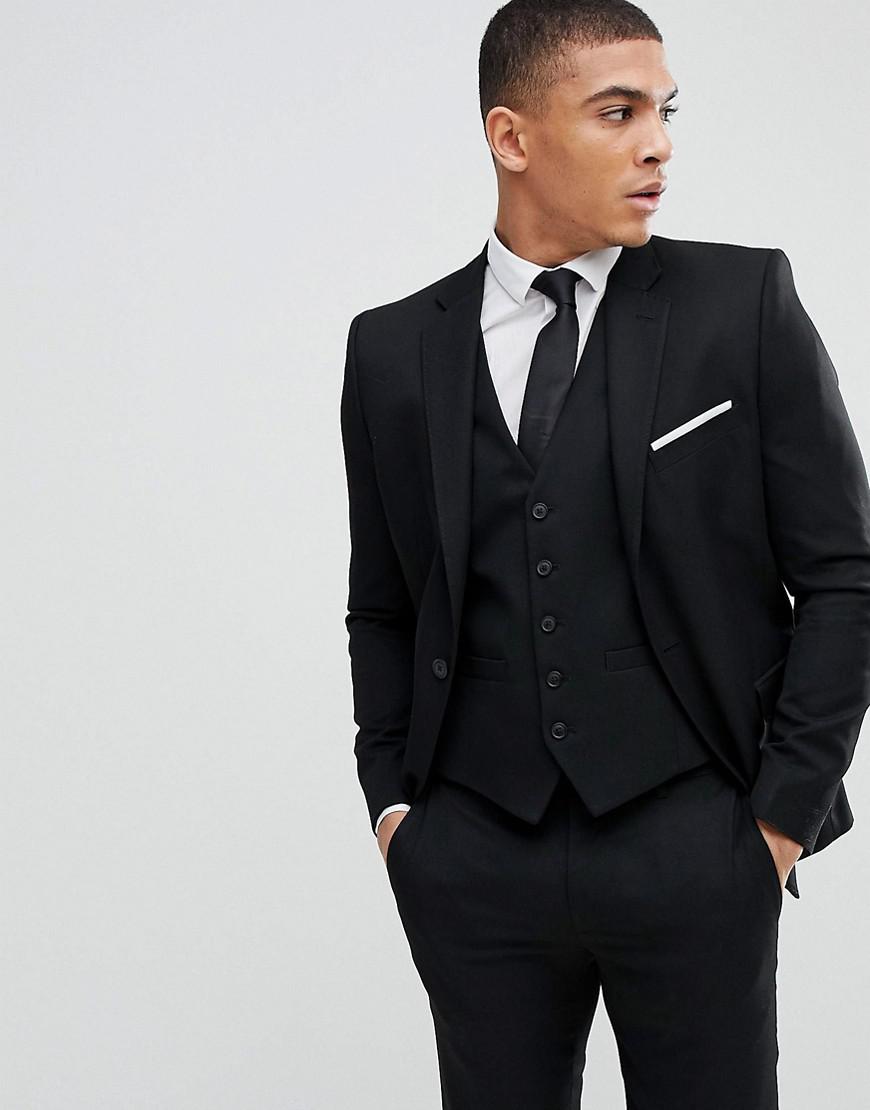 Lyst Moss Bros London Skinny Suit Jacket In Black For Men Moss Bros
