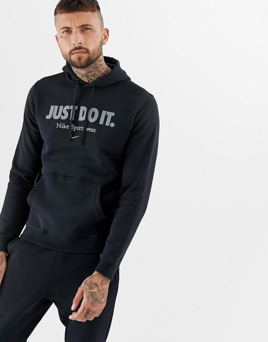 Nike Embroidered Logo Hoodie In Black Aq7137-010 in Black for Men - Lyst