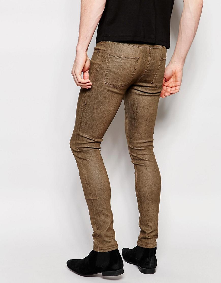 ASOS Extreme Skinny Jeans In Snake Print in Gray for Men - Lyst