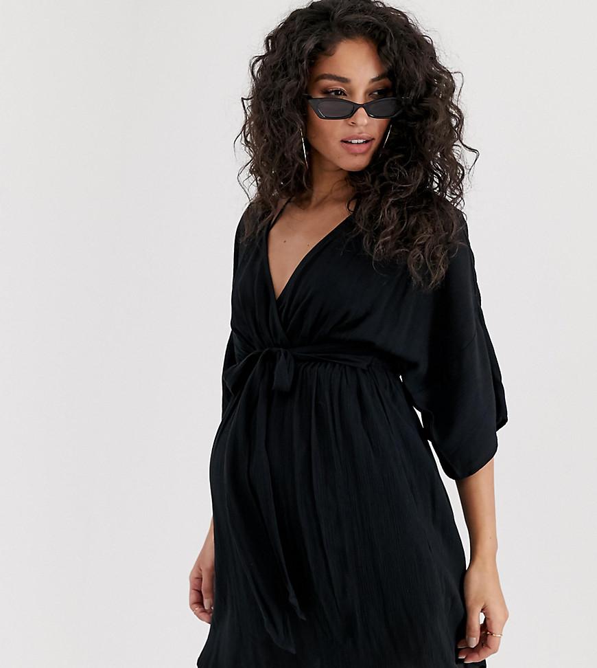 Lyst Asos Asos Design Maternity Plunge Tie Waist Kimono