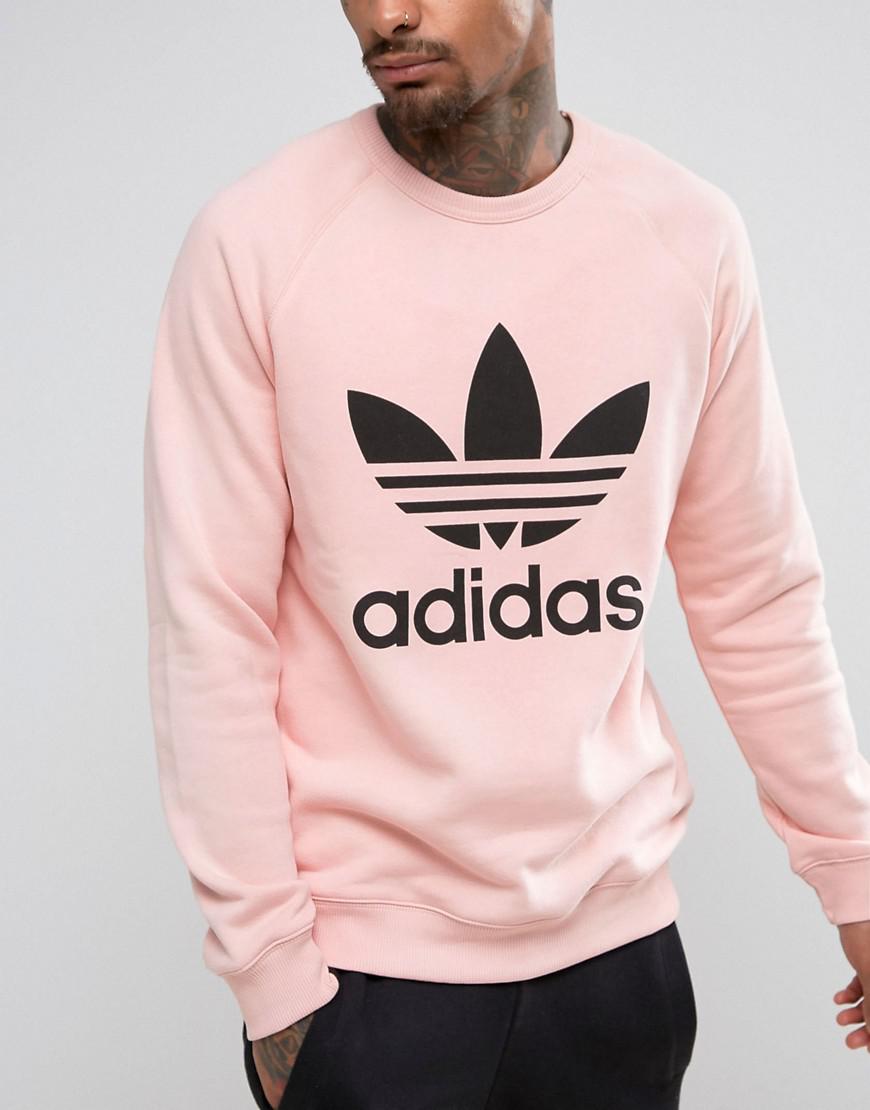 Lyst - Adidas Originals Trefoil Crew Neck Sweatshirt In Pink Bs2196 in Pink for Men