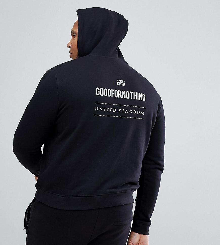 Lyst Good for nothing Plus Hoodie In Black With Reflective Back Print