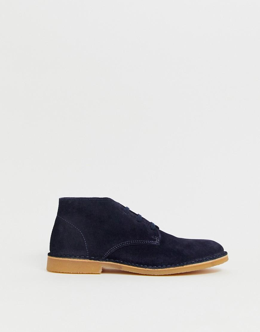 navy suede desert boots