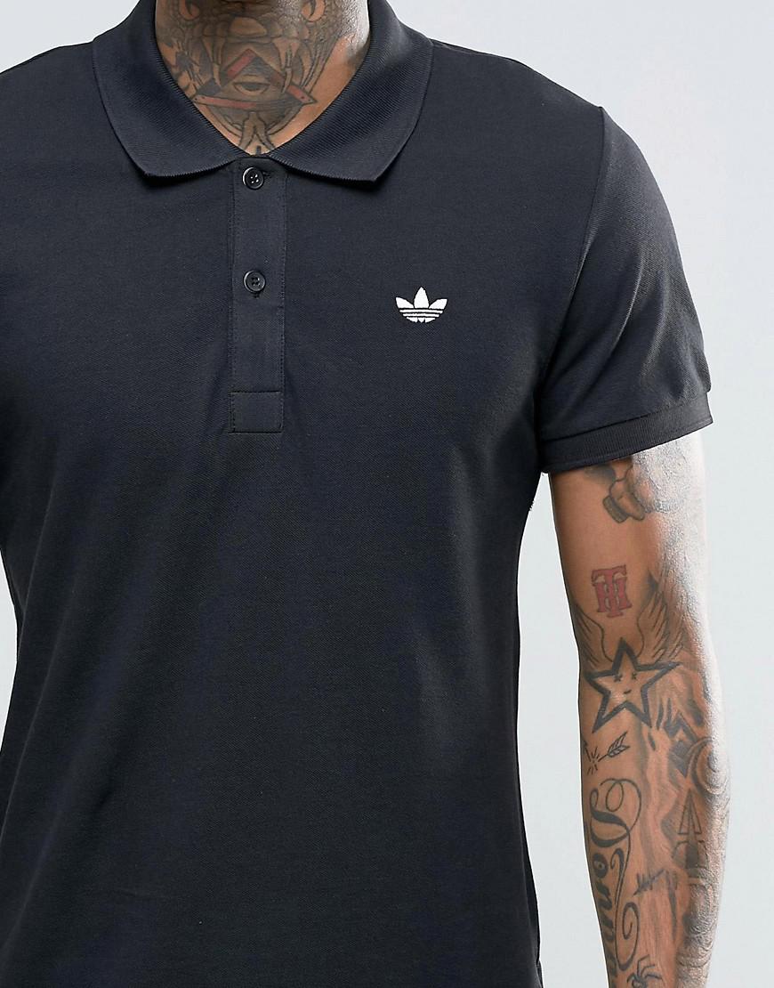 Lyst Adidas  Originals Trefoil Polo  Shirt Ab8298 in Black  