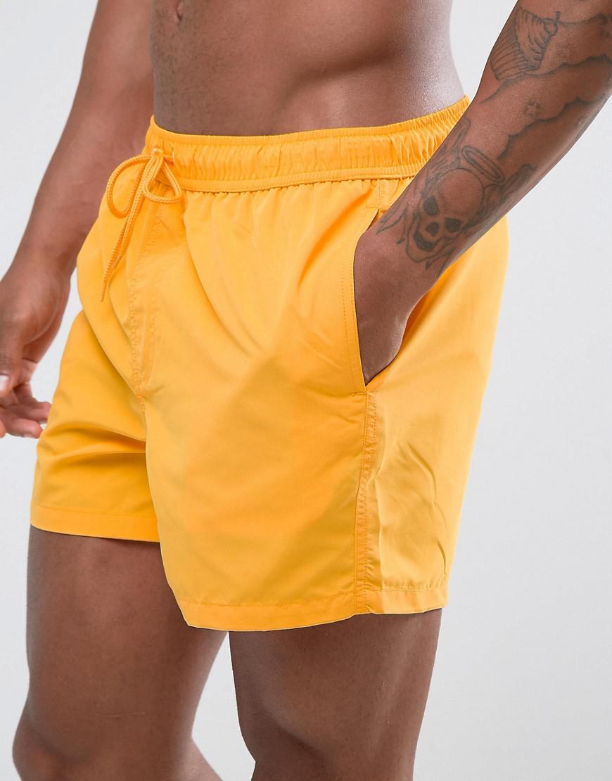Lyst - Asos Swim Shorts In Yellow Short Length in Yellow for Men