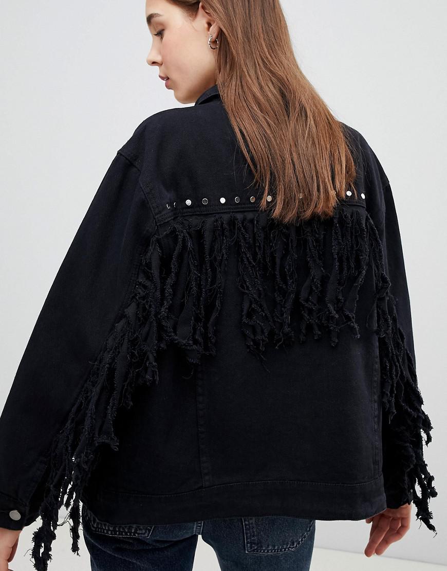 Avec Oversize En Veste Franges Pimkie Jean Noir FwzFqntO