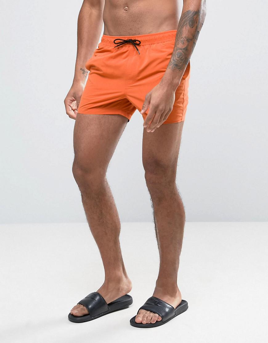 Asos Swim Shorts In Orange Short Length In Orange For Men Lyst