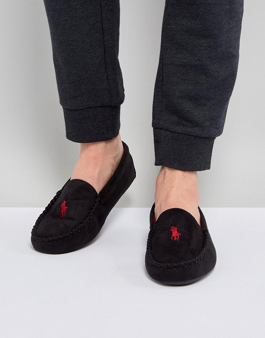 Lyst - Ralph Lauren Dezi Moccasin Slippers in Black for Men