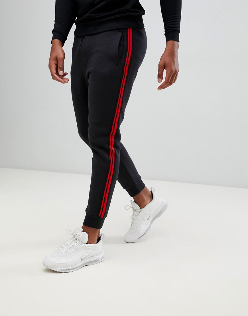 Lyst - Pull&Bear joggers With Side Stripe In Navy in Blue for Men