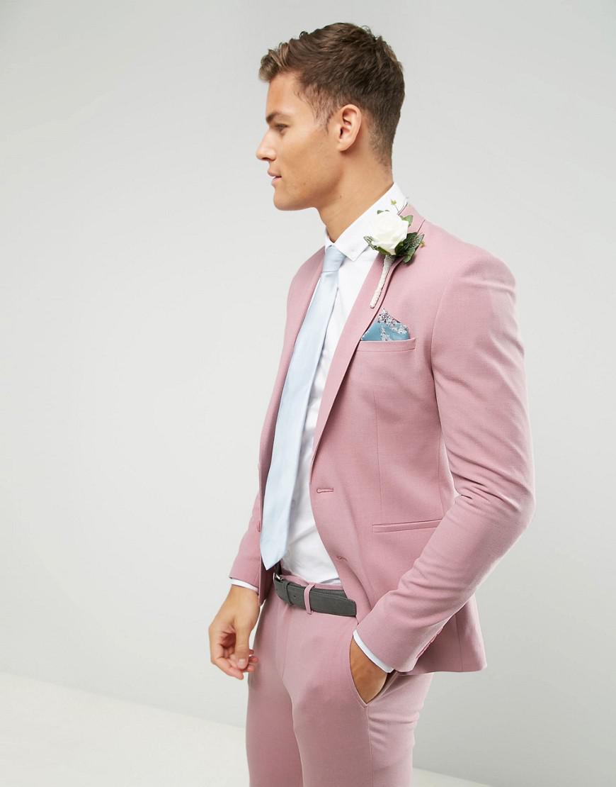 Lyst - Asos Super Skinny Suit Jacket In Dusky Pink in Pink for Men