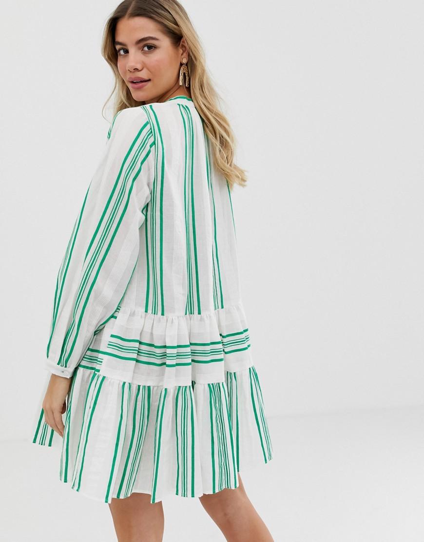 Stacey Solomon Sage Green Floral Tiered Smock Dress | In The Style