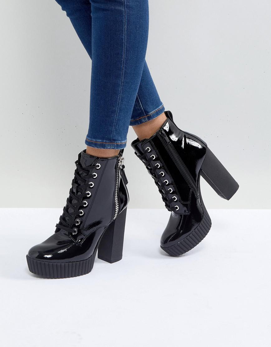 Aldo Geide Grunge Ankle Boot With Platform In Black in Black | Lyst