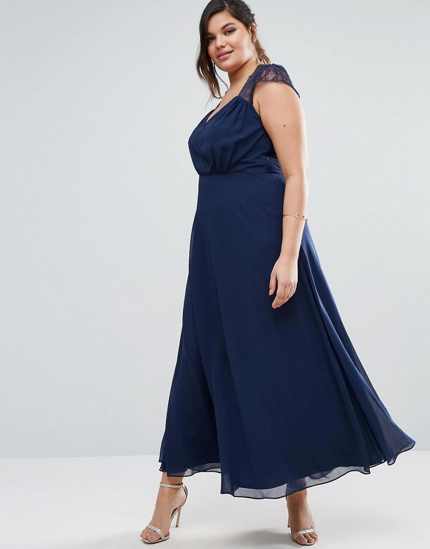 Lyst - Asos Kate Lace Maxi Dress in Blue