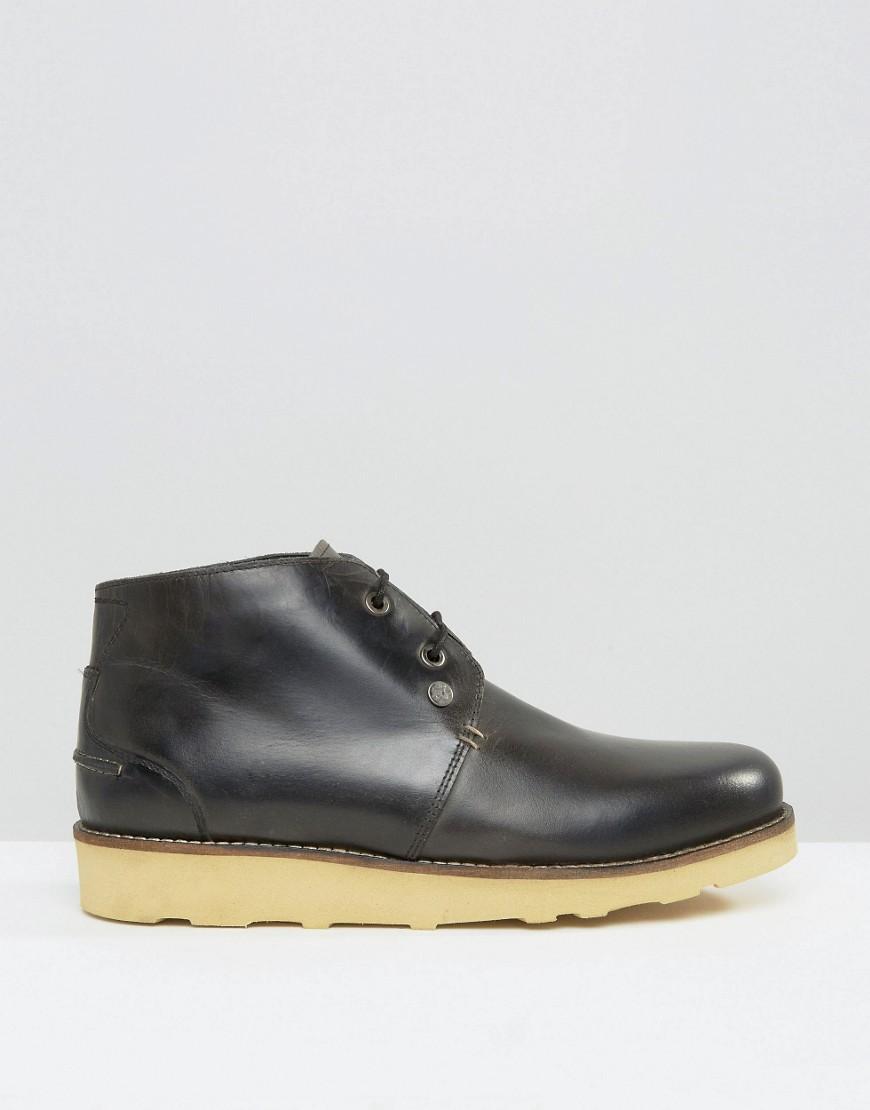 original penguin chukka boots in black leather in black for lyst original penguin chukka boots in black leather in black for lyst