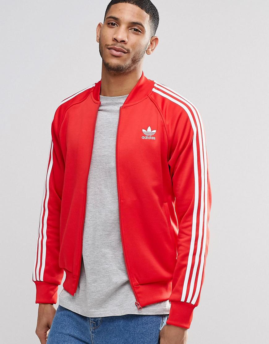 adidas superstar jacket red