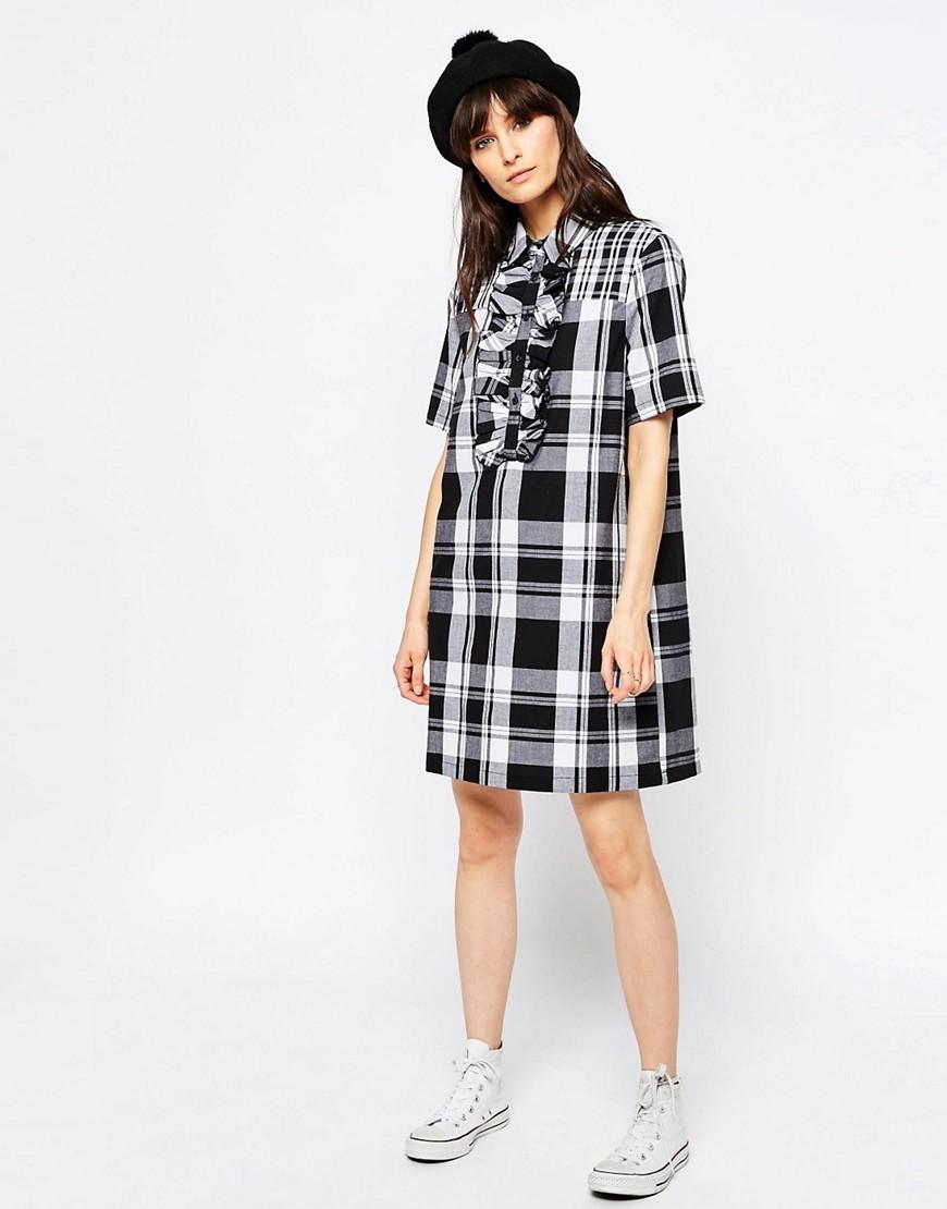 lyst asos le kilt for contrast tartan shirt dress with lyst asos le kilt for contrast tartan shirt dress with