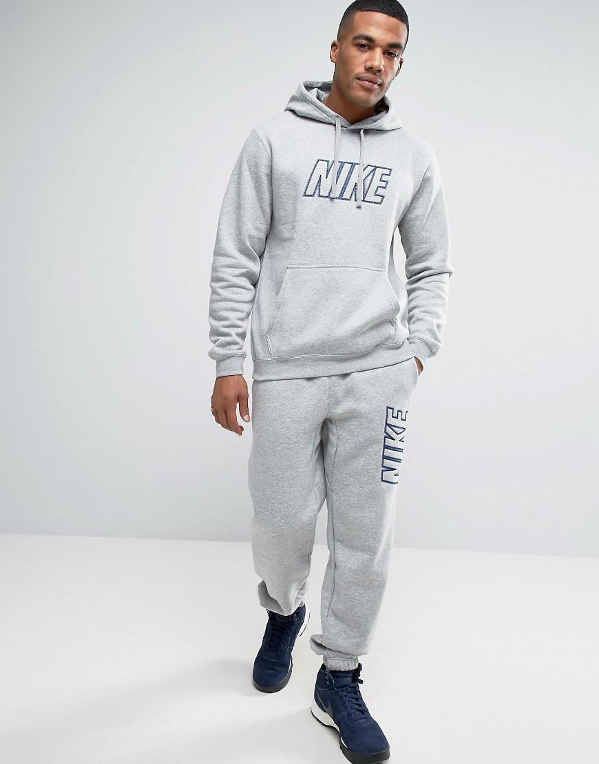 nike tracksuit set with large logo in grey 804306 063 in gray for lyst nike tracksuit set with large logo in grey 804306 063 in gray for lyst