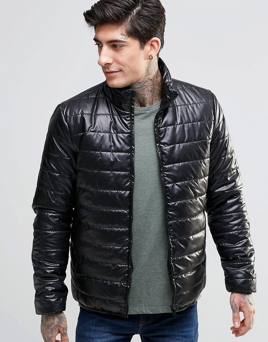 Only & sons Quilted Jacket in Black for Men | Lyst