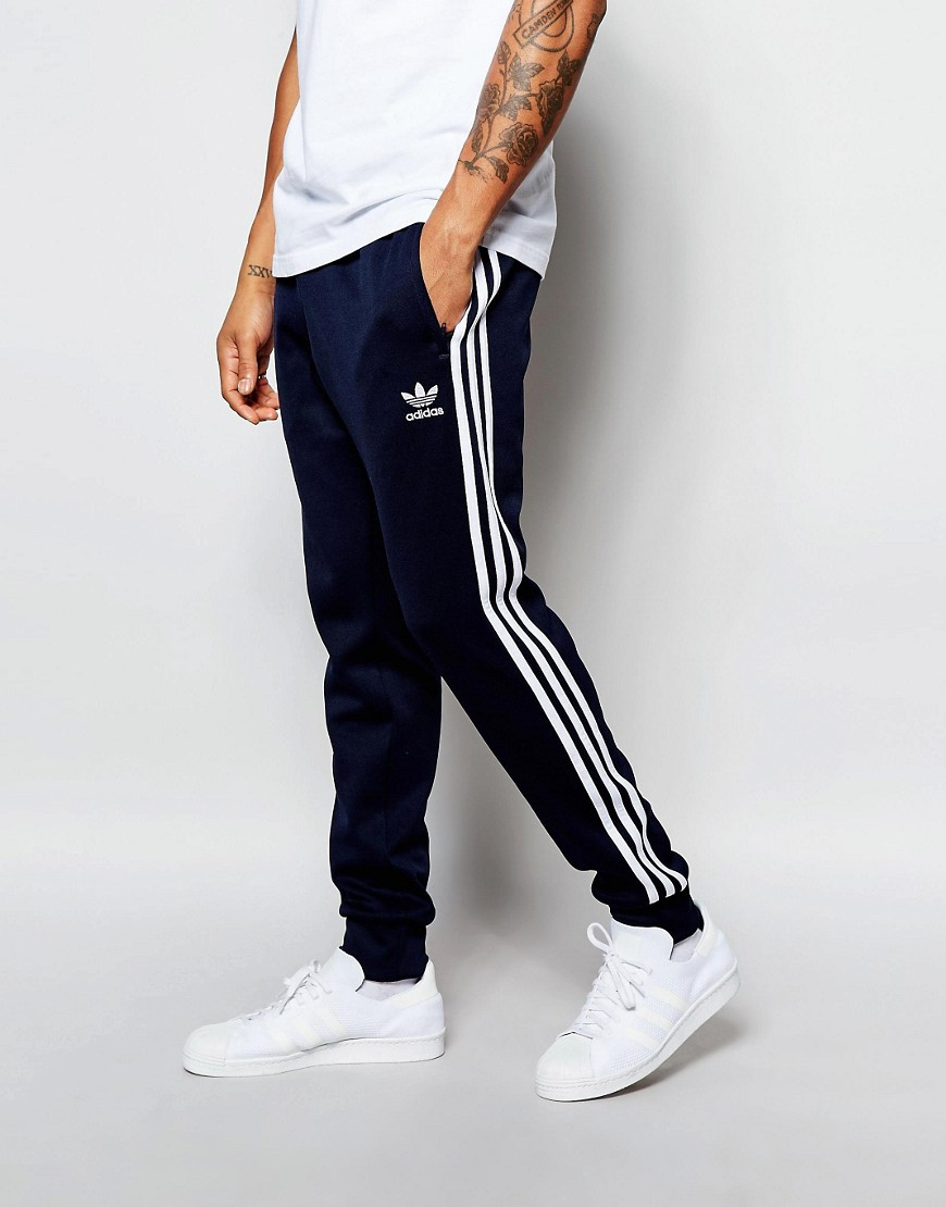 Adidas originals Superstar Cuffed Track Pants Aj6961 in Blue for Men | Lyst