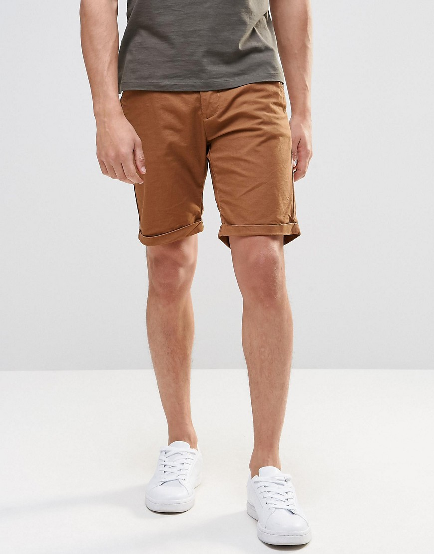 Pull&bear Slim Fit Shorts In Rust in Natural for Men (Rust) | Lyst