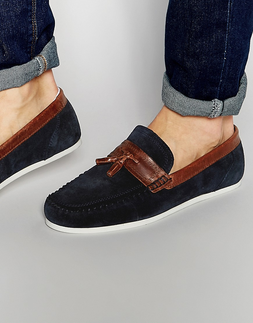 Red tape Tassel Loafer In Blue Suede in Brown for Men | Lyst