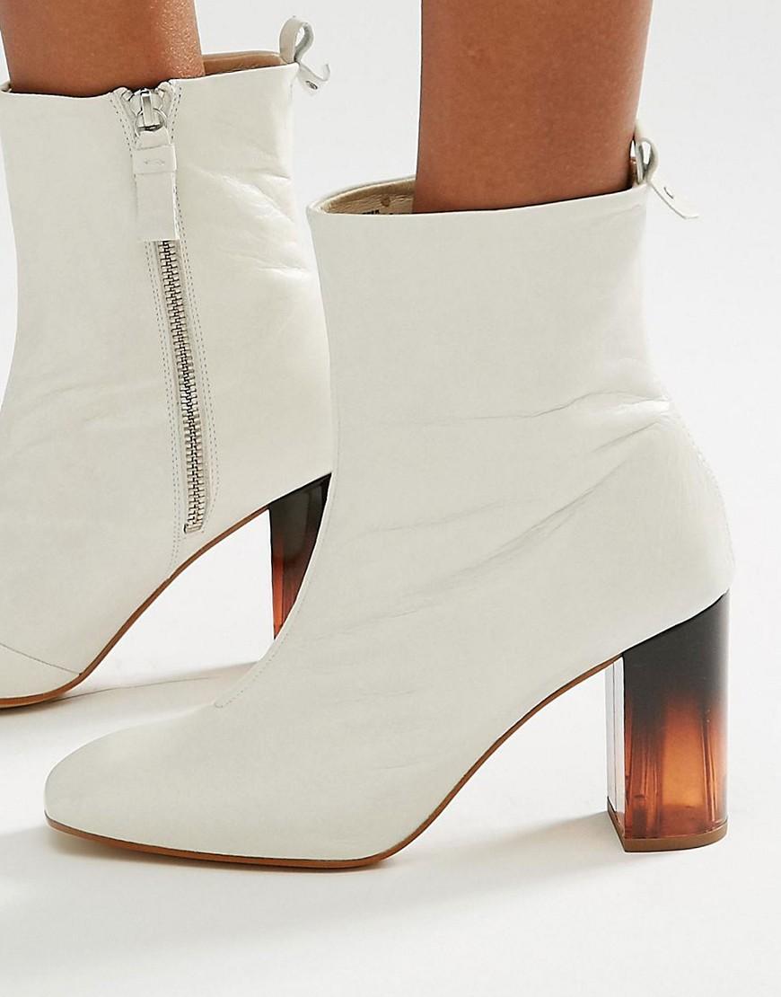 KG by Kurt Geiger Kg By Kurt Geiger Strut Leather Heeled Ankle Boots in ...