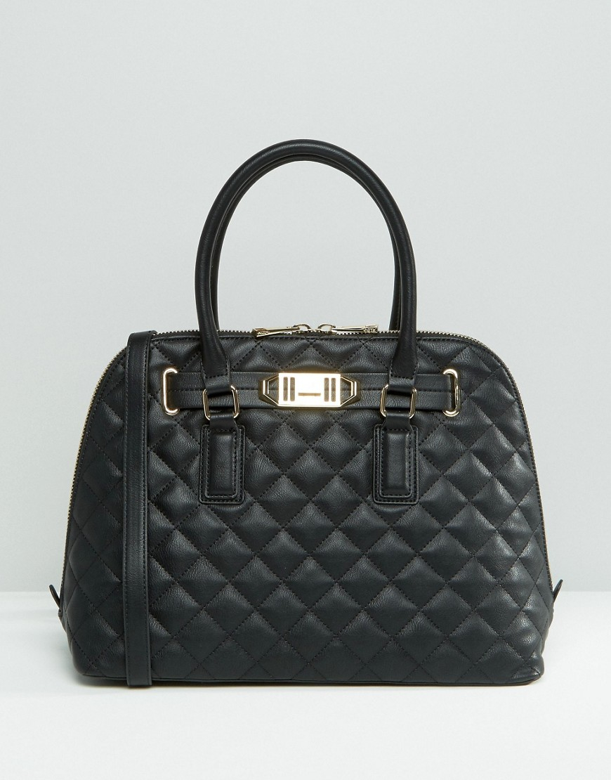Aldo Ldo Quilted Dome Tote Bag in Black | Lyst