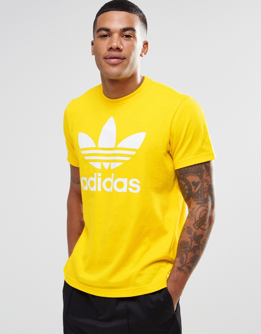 Lyst - Adidas Originals Trefoil T-shirt Ay7707 - Yellow in ...