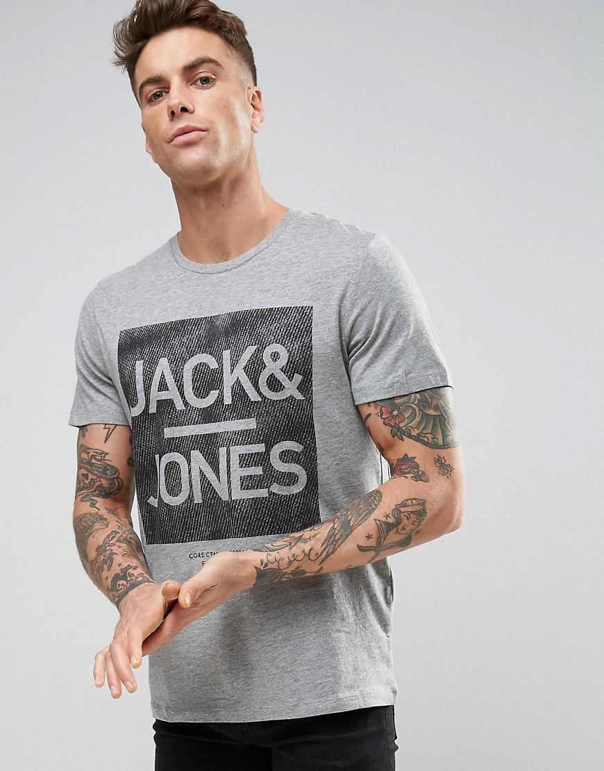 Lyst - Jack & jones Logo T-shirt in Gray for Men