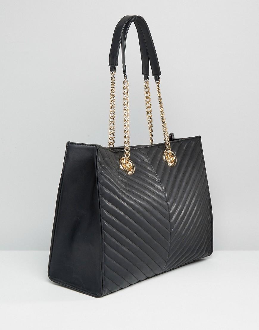 quilted chain tote bag