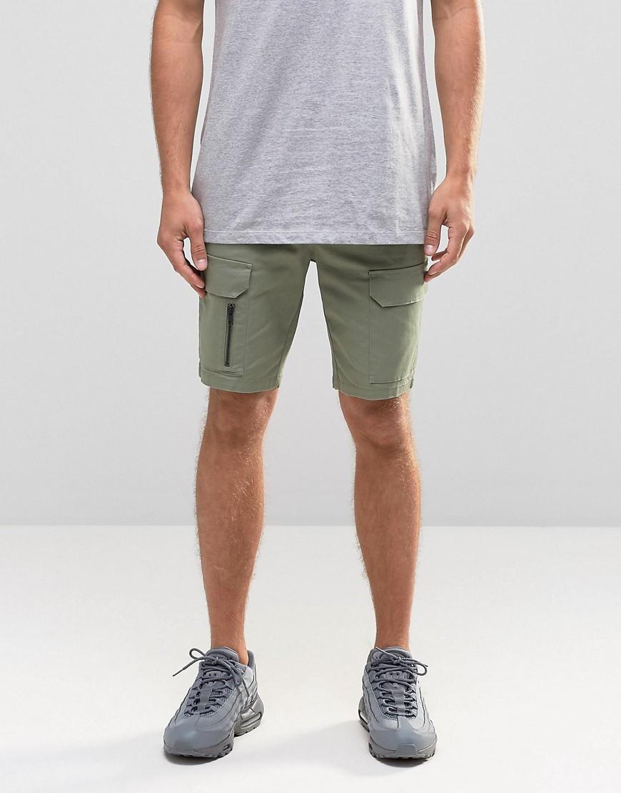 slim cargo shorts