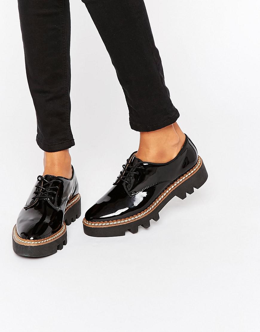 Lyst Aldo Ldo Chunky Sole Patent Flat Shoes in Black