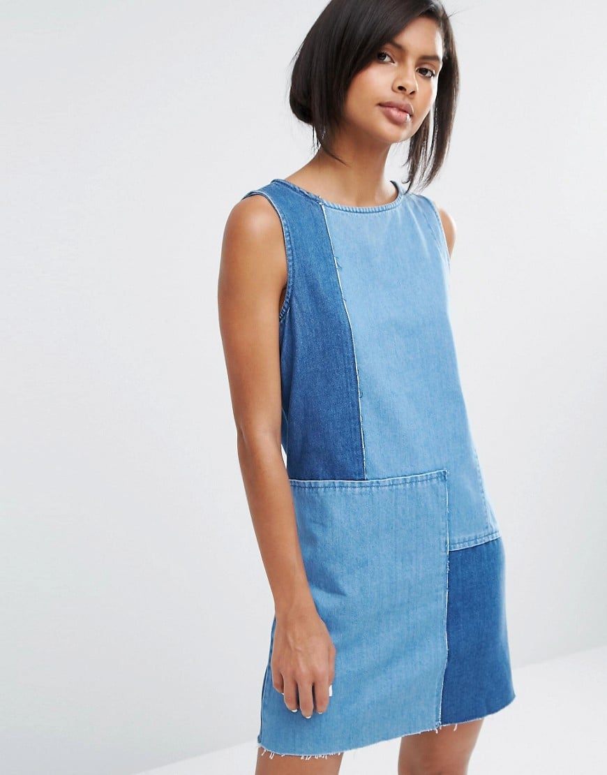 jean patchwork dress