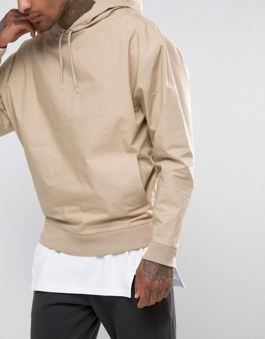 Asos Oversized Woven Hoodie In Tan in Natural for Men | Lyst