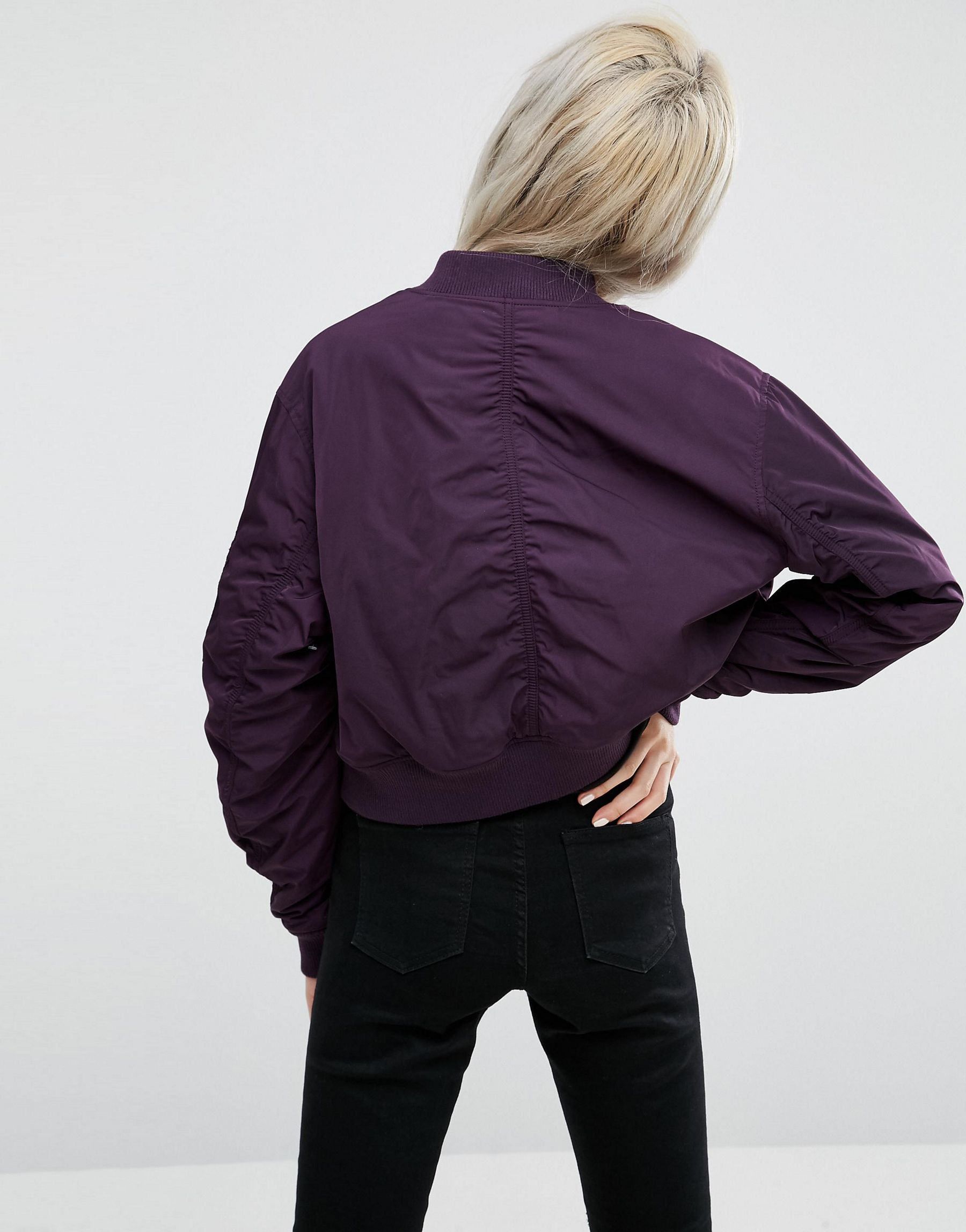 Vivid Magenta Purple Women's Bomber Premium Jacket