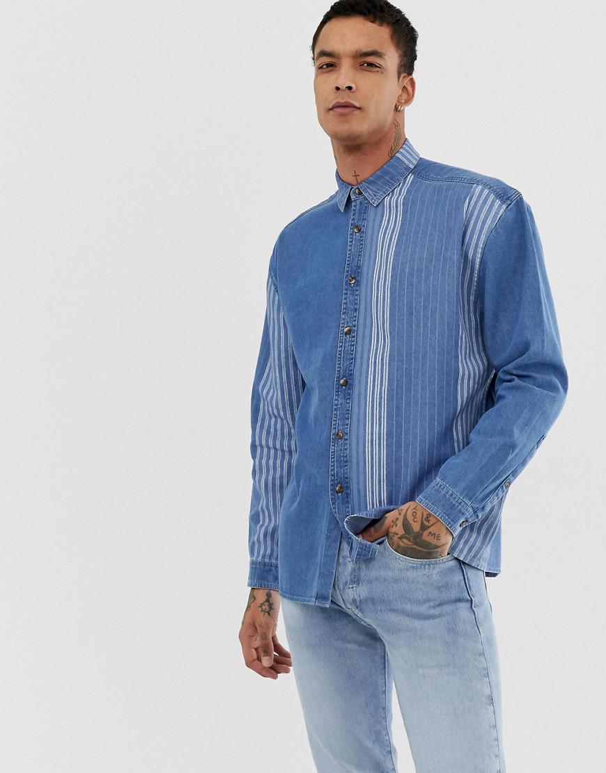 oversized denim shirt men's