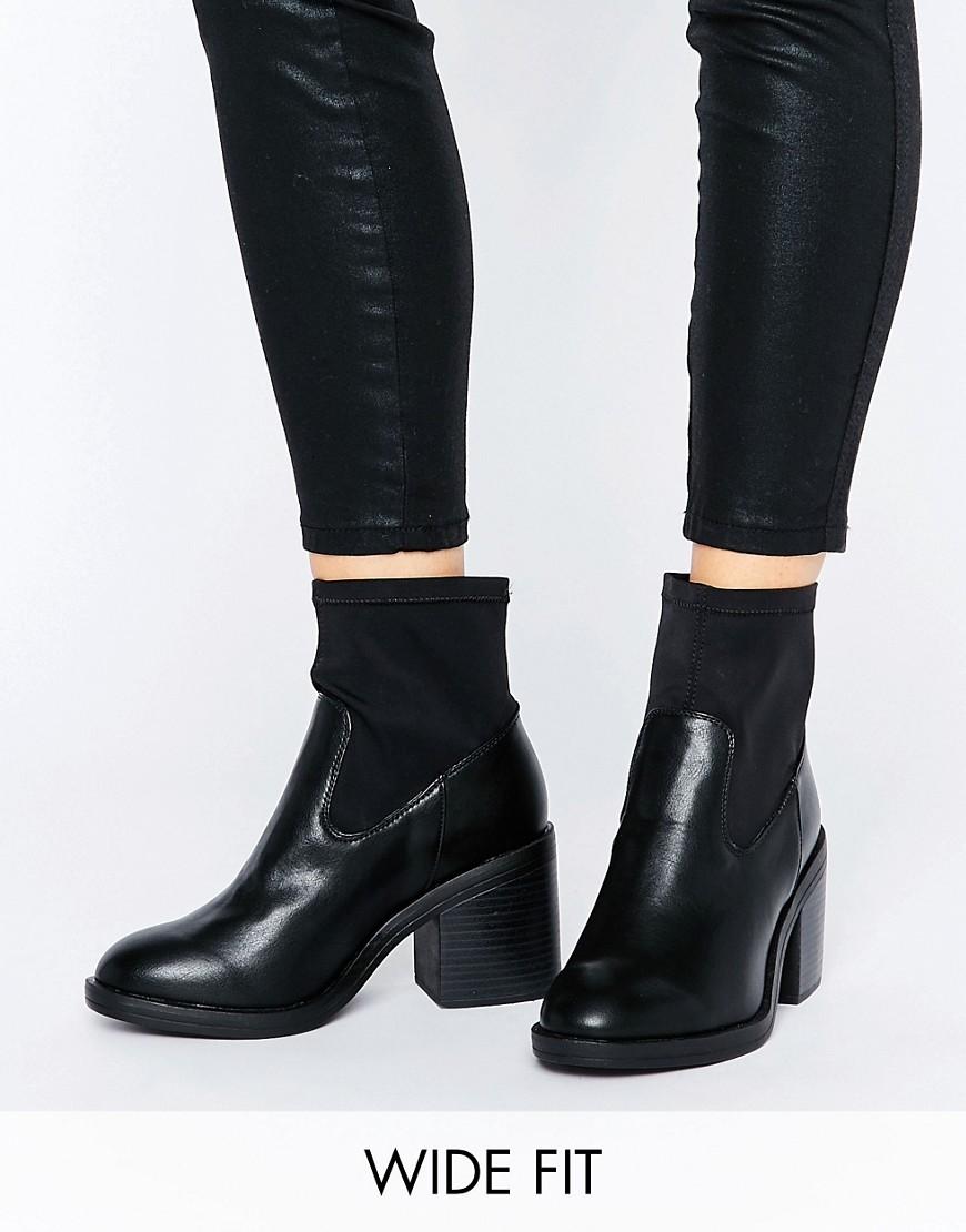 New Look Sock Ankle Boots in Black - Lyst