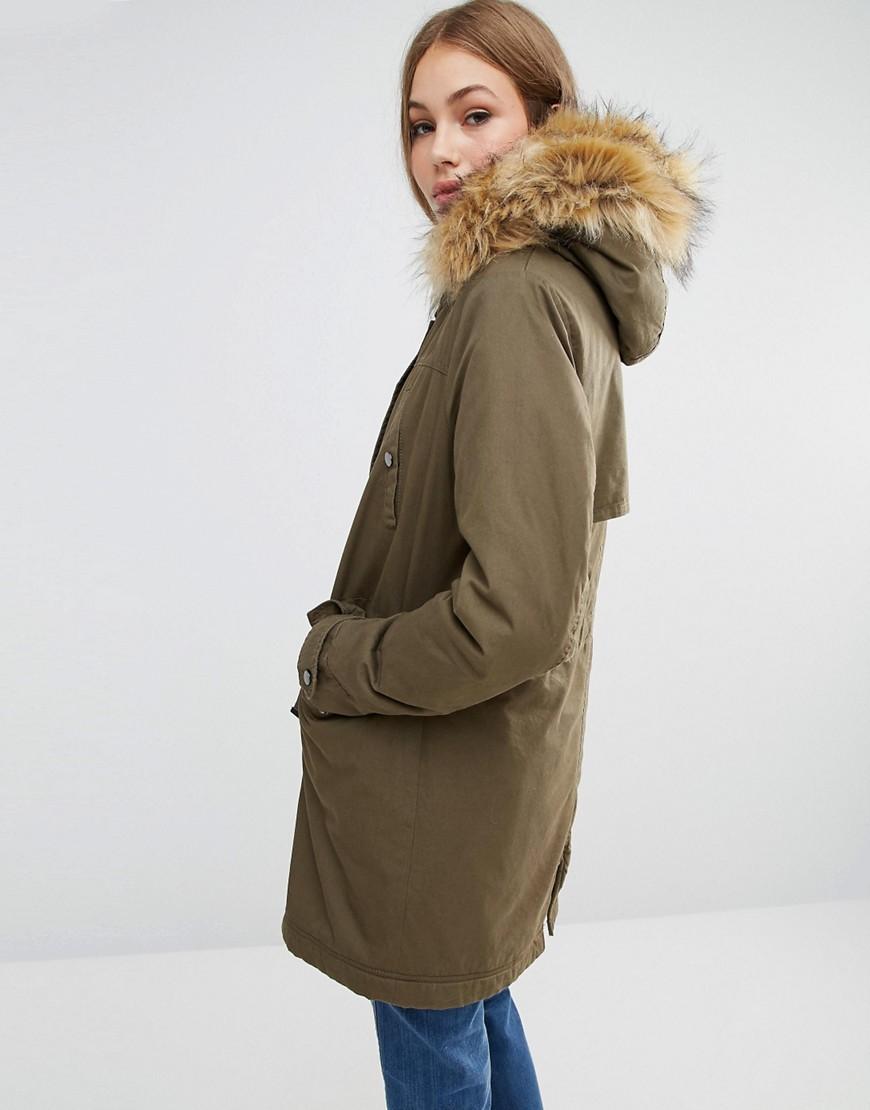 Pimkie Classic Parka Jacket in Green - Lyst
